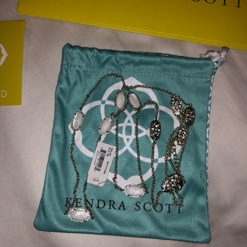 Kendra Scott Kellie Necklace in Gold and White